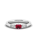 14K White Gold - Ruby