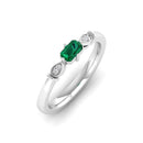 14K White Gold - Emerald