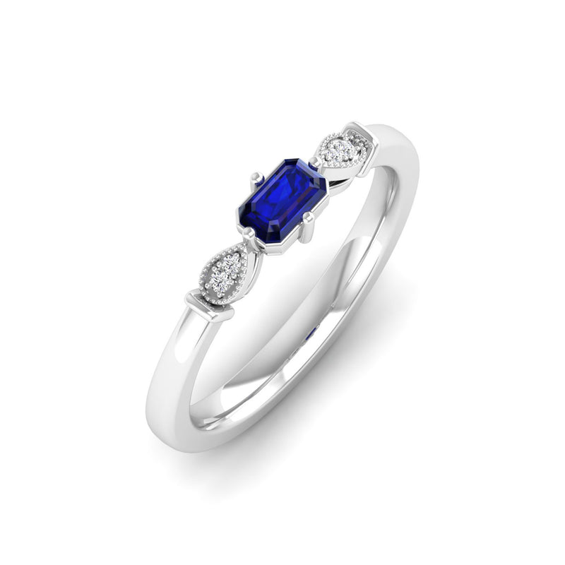 14K White Gold - Sapphire