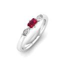 14K White Gold - Ruby