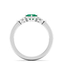 14K White Gold - Emerald