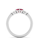 14K White Gold - Ruby