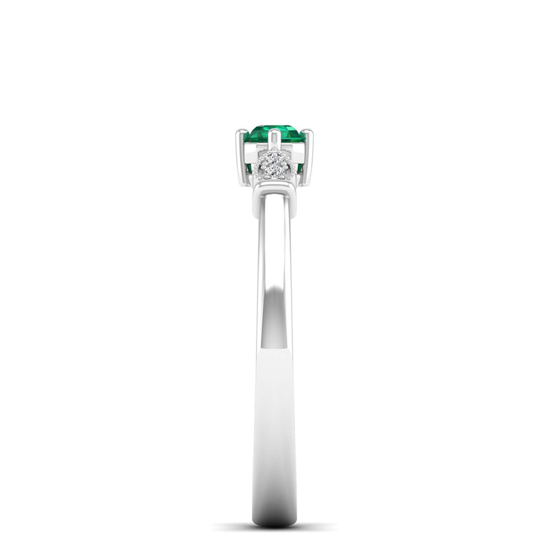 14K White Gold - Emerald