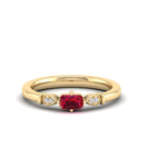 14K Yellow Gold - Ruby