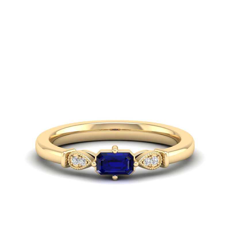 14K Yellow Gold - Sapphire