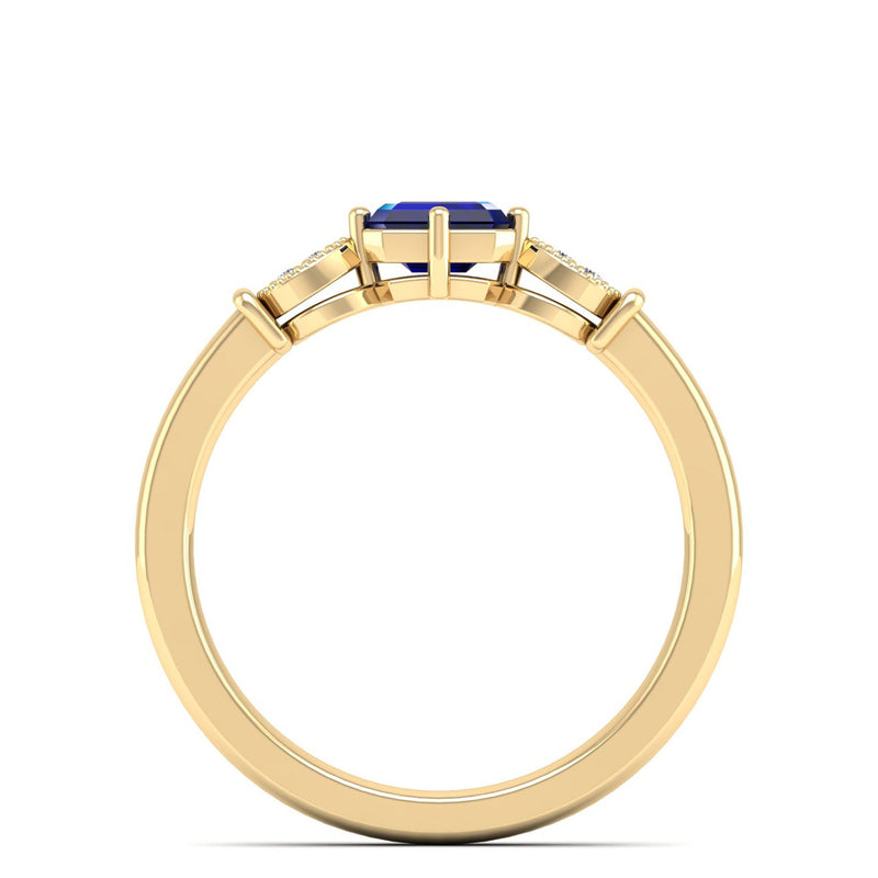14K Yellow Gold - Sapphire