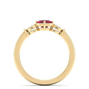 14K Yellow Gold - Ruby