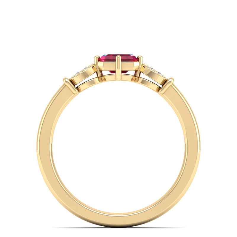 14K Yellow Gold - Ruby
