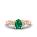 14K Rose Gold - Emerald