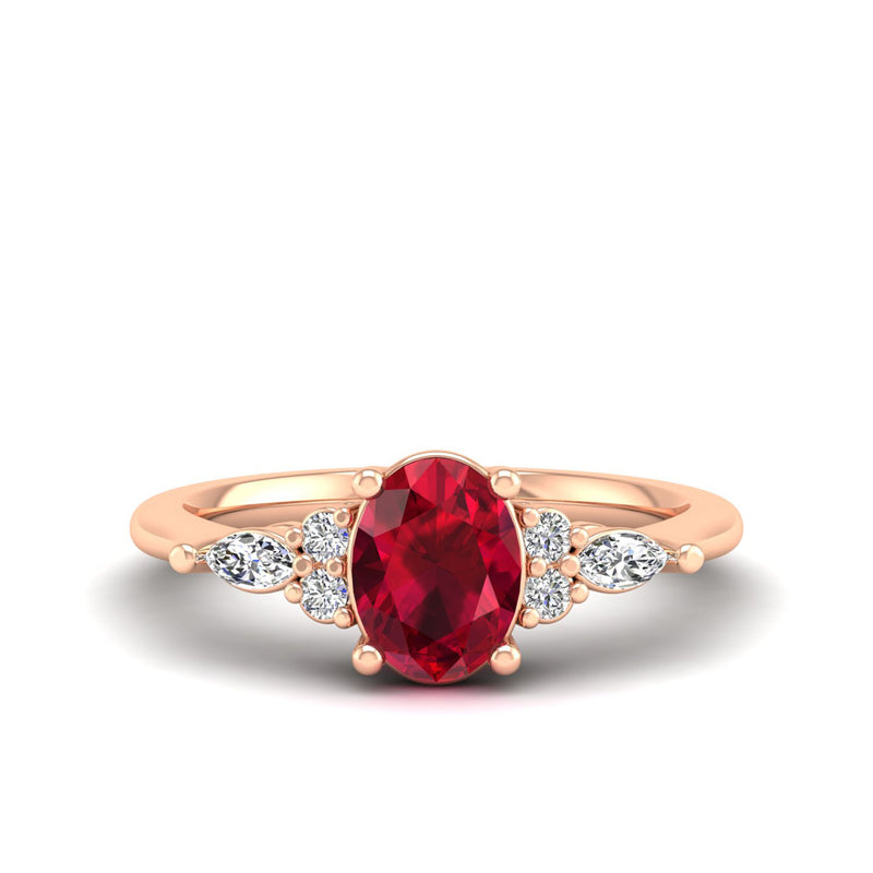 14K Rose Gold - Ruby