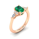 14K Rose Gold - Emerald