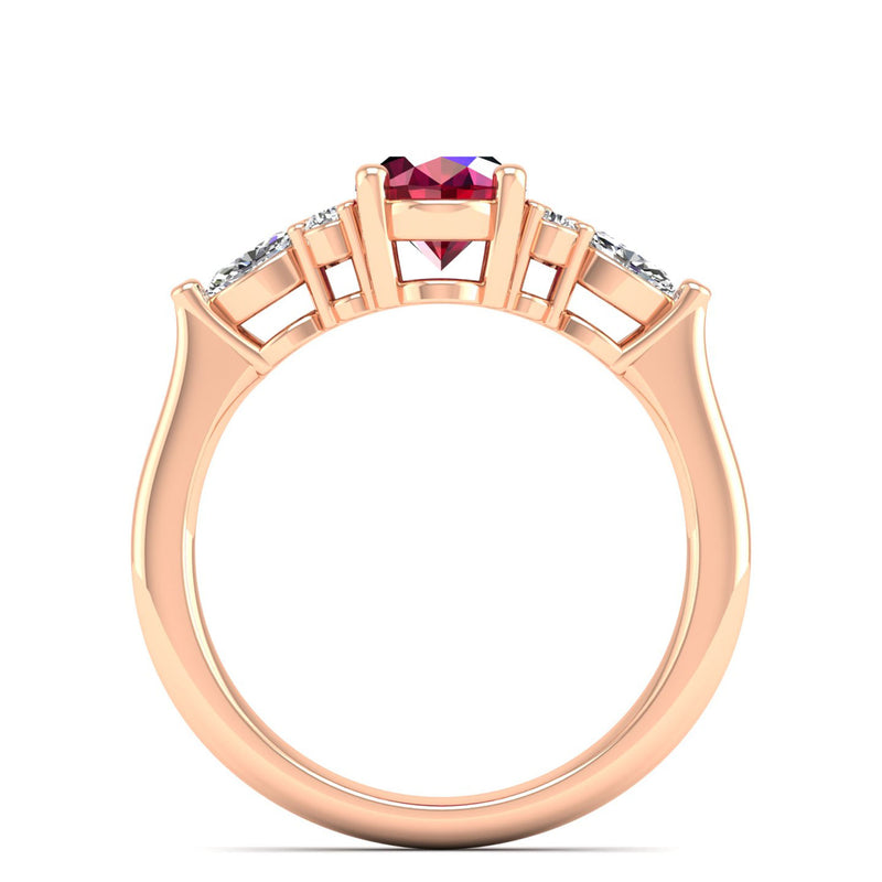 14K Rose Gold - Ruby