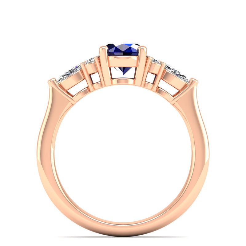 14K Rose Gold - Sapphire