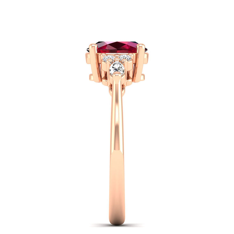 14K Rose Gold - Ruby