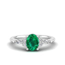 14K White Gold - Emerald
