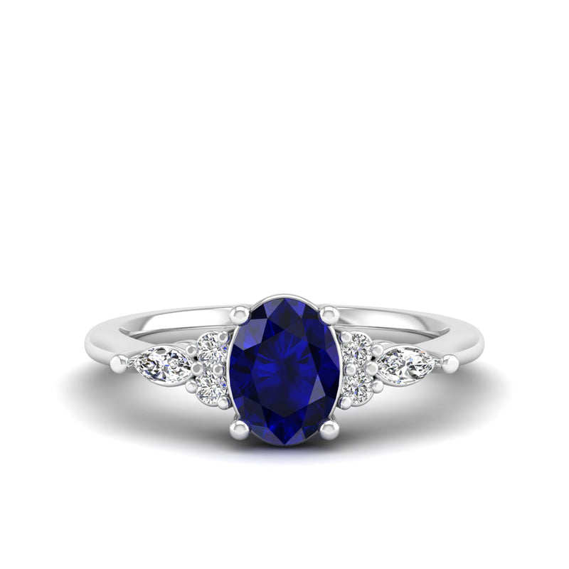 14K White Gold - Sapphire
