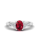 14K White Gold - Ruby