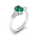 14K White Gold - Emerald