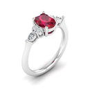 14K White Gold - Ruby