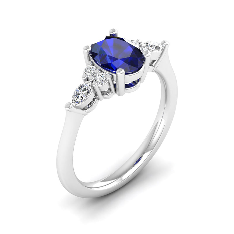 14K White Gold - Sapphire
