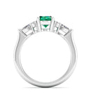 14K White Gold - Emerald