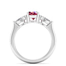 14K White Gold - Ruby