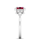 14K White Gold - Ruby