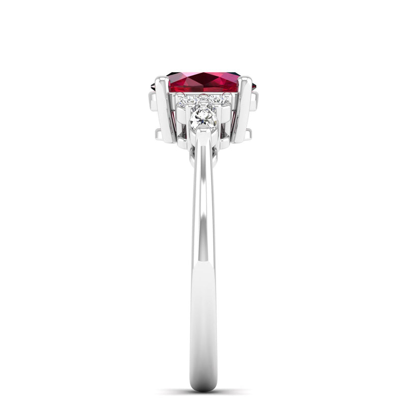 14K White Gold - Ruby