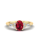 14K Yellow Gold - Ruby