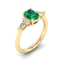 14K Yellow Gold - Emerald
