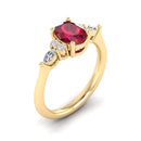 14K Yellow Gold - Ruby