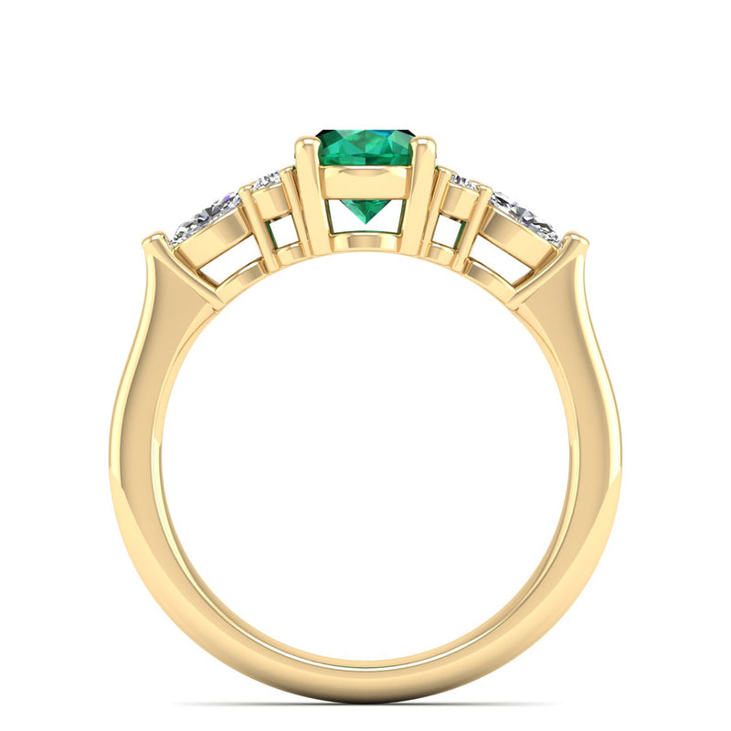 14K Yellow Gold - Emerald