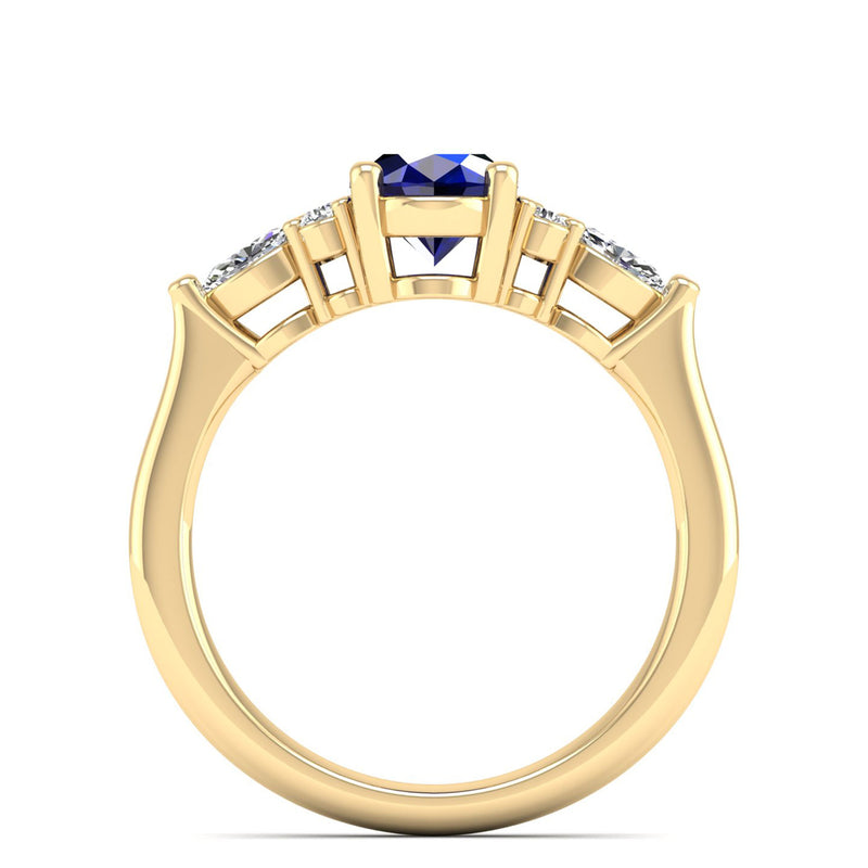 14K Yellow Gold - Sapphire