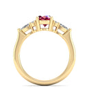14K Yellow Gold - Ruby