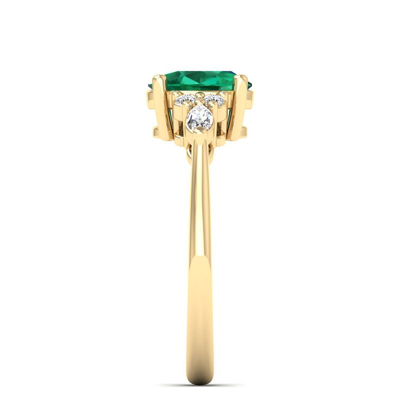 14K Yellow Gold - Emerald