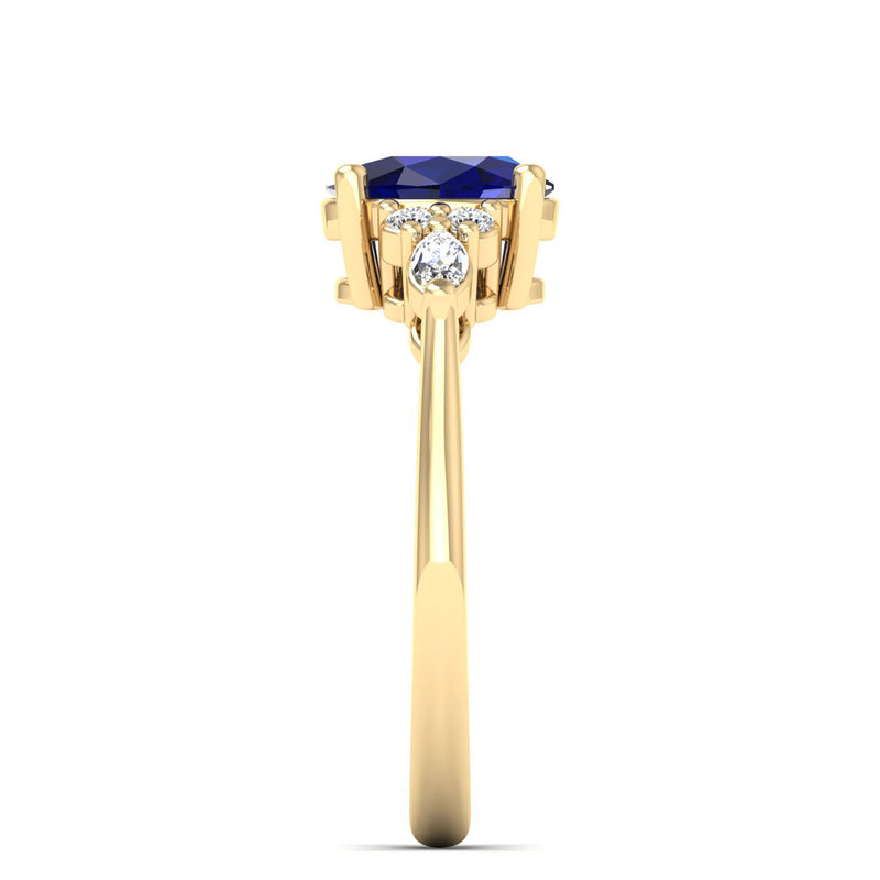 14K Yellow Gold - Sapphire