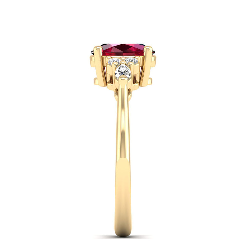 14K Yellow Gold - Ruby
