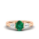 14K Rose Gold - Emerald