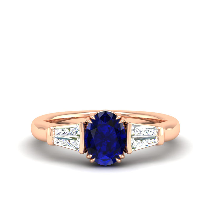 14K Rose Gold - Sapphire