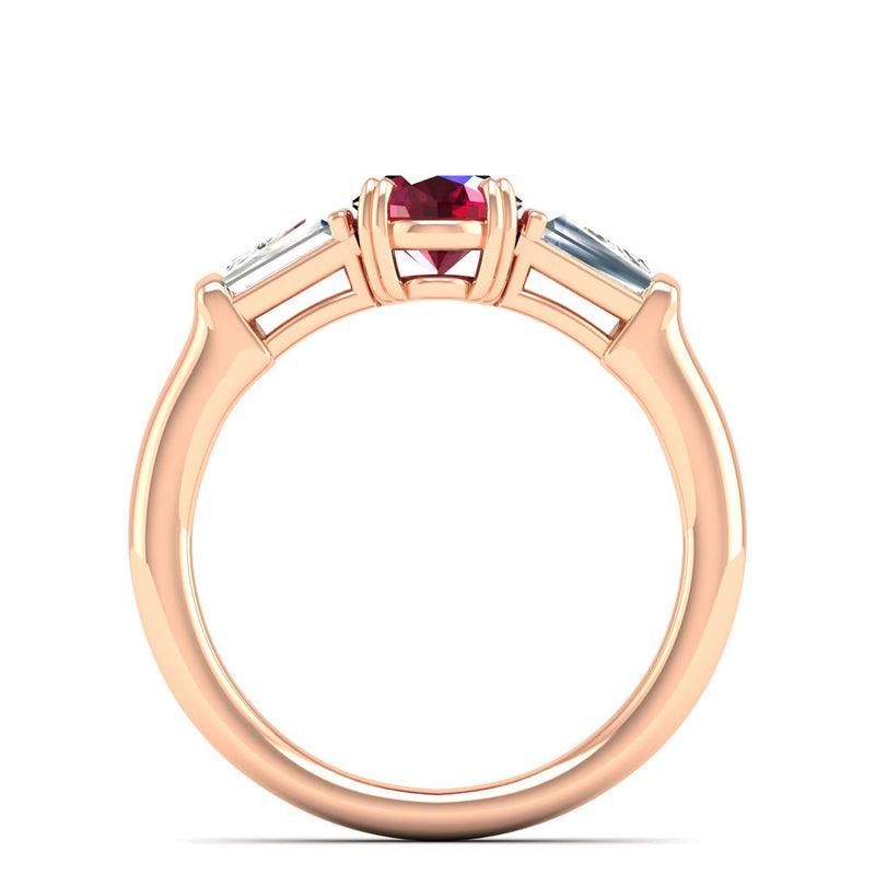14K Rose Gold - Ruby