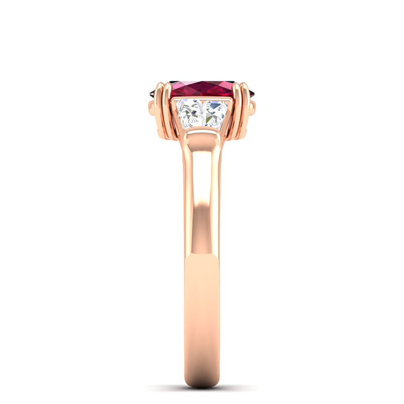 14K Rose Gold - Ruby