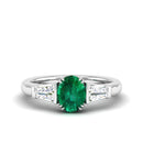 14K White Gold - Emerald