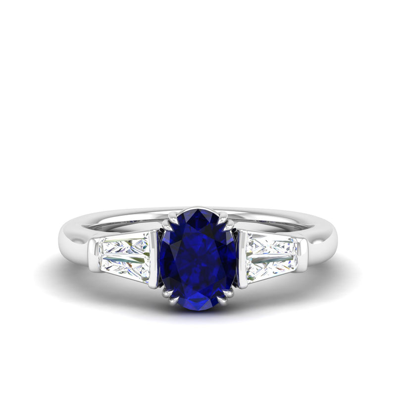 14K White Gold - Sapphire