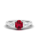 14K White Gold - Ruby