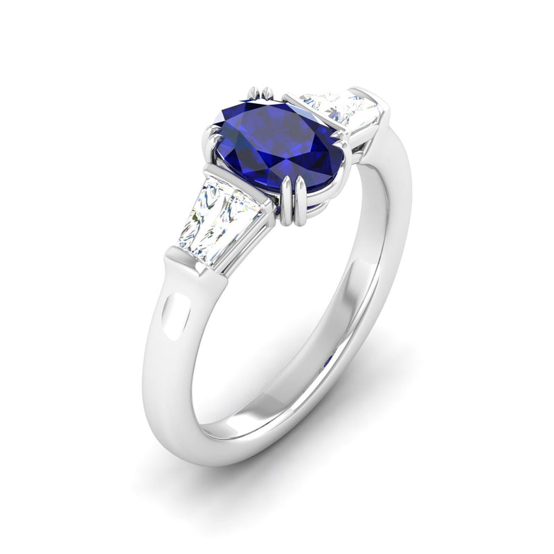14K White Gold - Sapphire