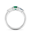14K White Gold - Emerald