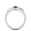 14K White Gold - Ruby