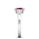 14K White Gold - Ruby