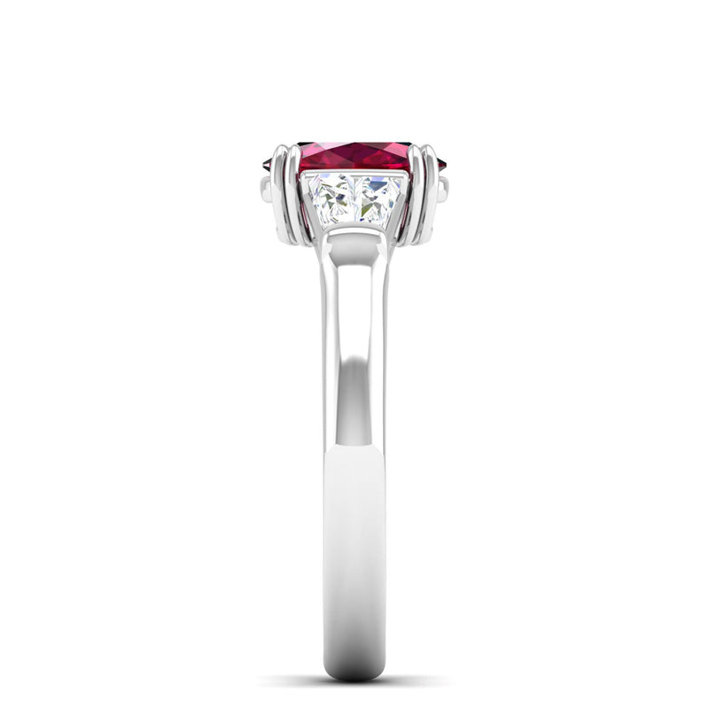 14K White Gold - Ruby