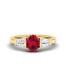 14K Yellow Gold - Ruby